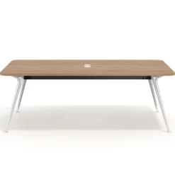 Mesa de reuniones Tekno gran formato, fondo 120, patas aluminio inyectado, estructura cromada