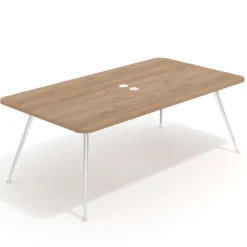 Mesa de reuniones Tekno gran formato, fondo 120, patas aluminio inyectado, estructura cromada