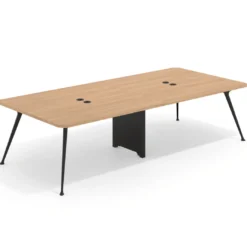 Mesa de reuniones Tekno gran formato, fondo 140, patas aluminio inyectado, estructura negra