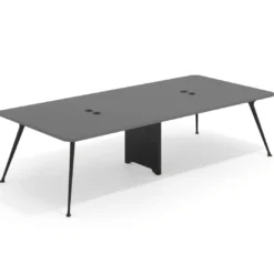 Mesa de reuniones Tekno gran formato, fondo 140, patas aluminio inyectado, estructura negra