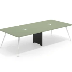 Mesa de reuniones Tekno gran formato, fondo 140, patas aluminio inyectado, estructura cromada
