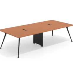 Mesa de reuniones Tekno gran formato, fondo 140, patas aluminio inyectado, estructura negra