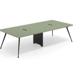 Mesa de reuniones Tekno gran formato, fondo 140, patas aluminio inyectado, estructura negra