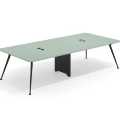 Mesa de reuniones Tekno gran formato, fondo 140, patas aluminio inyectado, estructura negra