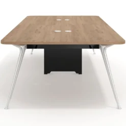 Mesa de reuniones Tekno gran formato, fondo 140, patas aluminio inyectado, estructura cromada