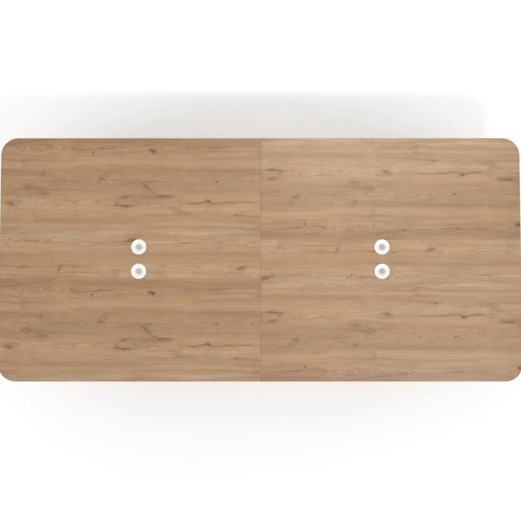 Mesa de reuniones Tekno gran formato, fondo 140, patas aluminio inyectado, estructura cromada