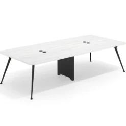 Mesa de reuniones Tekno gran formato, fondo 140, patas aluminio inyectado, estructura negra