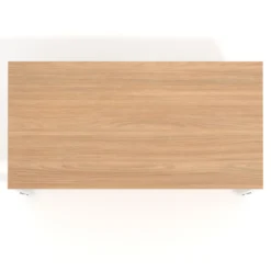 Mesa de trabajo expositor con ruedas Kube, con 2 niveles, estructura blanca
