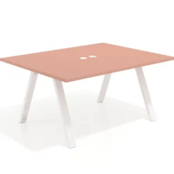 Mesa doble individual para coworking UvePro fondo 126 cm estructura blanca