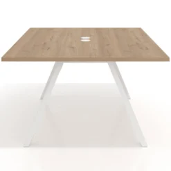 Mesa doble individual para coworking UvePro fondo 126 cm estructura blanca