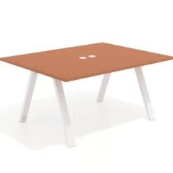 Mesa doble individual para coworking UvePro fondo 126 cm estructura blanca