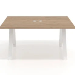 Mesa doble individual para coworking UvePro fondo 126 cm estructura blanca