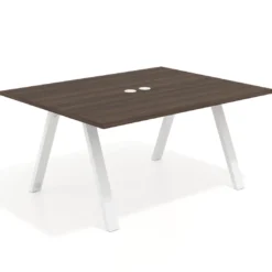 Mesa doble individual para coworking UvePro fondo 126 cm estructura blanca