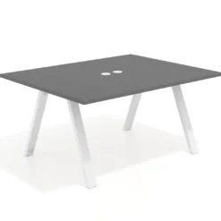 Mesa doble individual para coworking UvePro fondo 126 cm estructura blanca
