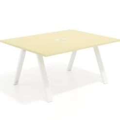 Mesa doble individual para coworking UvePro fondo 126 cm estructura blanca