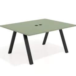 Mesa doble individual para coworking UvePro fondo 126 cm estructura negra