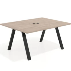Mesa doble individual para coworking UvePro fondo 126 cm estructura negra