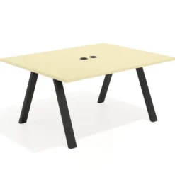 Mesa doble individual para coworking UvePro fondo 126 cm estructura negra