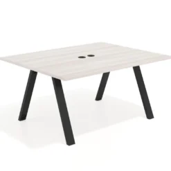 Mesa doble individual para coworking UvePro fondo 126 cm estructura negra