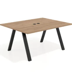 Mesa doble individual para coworking UvePro fondo 126 cm estructura negra