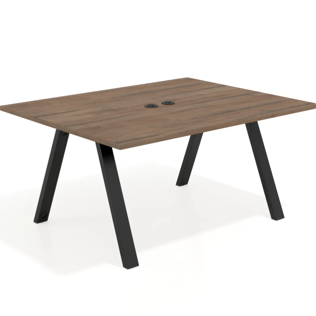 Mesa doble individual para coworking UvePro fondo 126 cm estructura negra