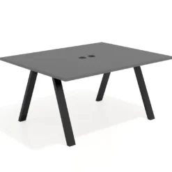 Mesa doble individual para coworking UvePro fondo 126 cm estructura negra