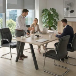 Mesa doble individual para coworking UvePro fondo 126 cm estructura negra