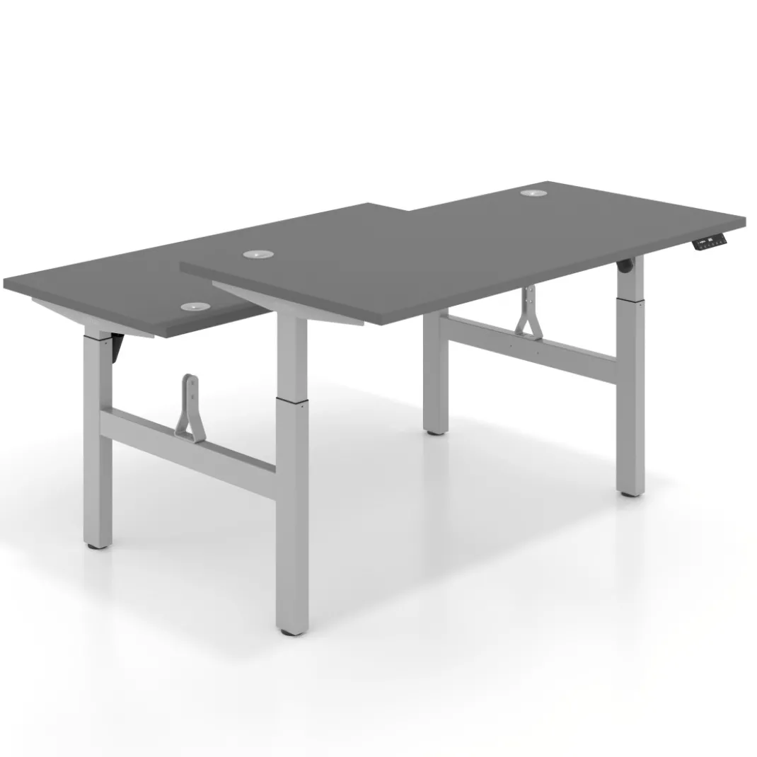 Mesa Multipuesto Elevable eléctrica Erghos Motion estructura aluminio canto recto