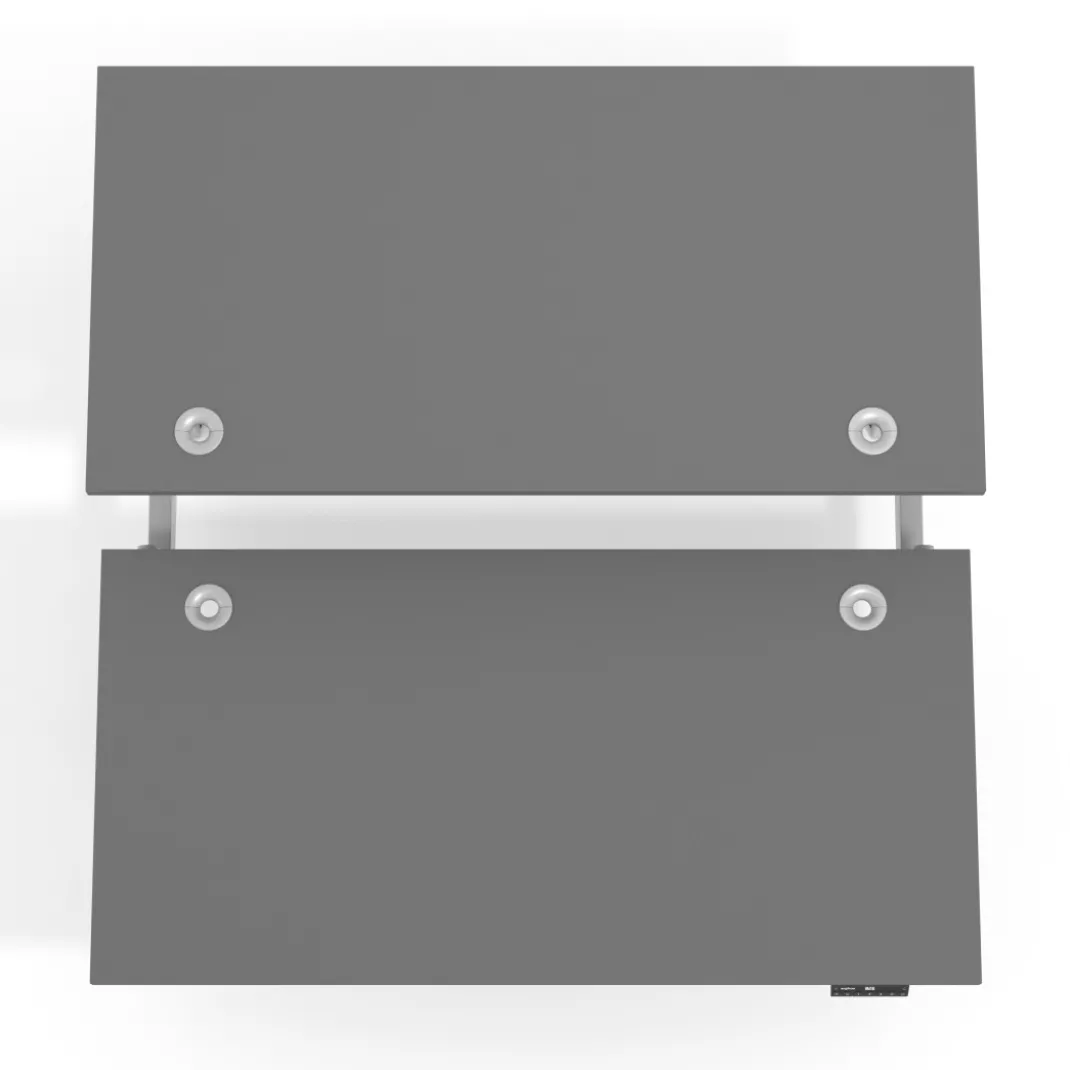 Mesa Multipuesto Elevable eléctrica Erghos Motion estructura aluminio canto recto