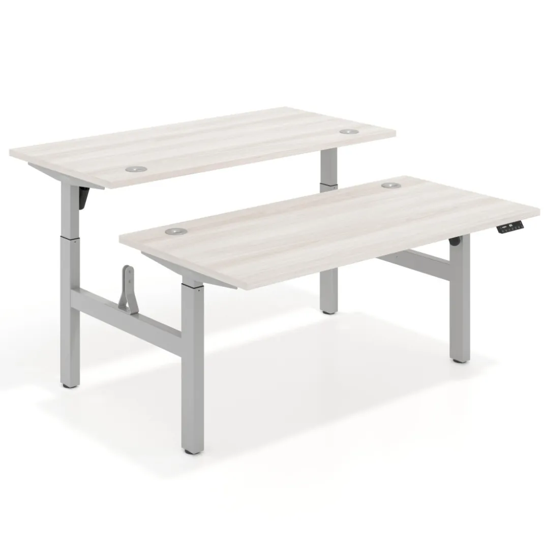 Mesa Multipuesto Elevable eléctrica Erghos Motion estructura aluminio canto recto