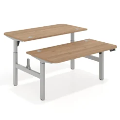 Mesa Multipuesto Elevable eléctrica Erghos Motion estructura aluminio 2 cantos curvos