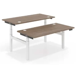 Mesa Multipuesto Elevable eléctrica Erghos Smart Pro estructura blanca canto recto