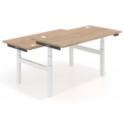 Mesa Multipuesto Elevable eléctrica Erghos Smart Pro estructura blanca canto recto
