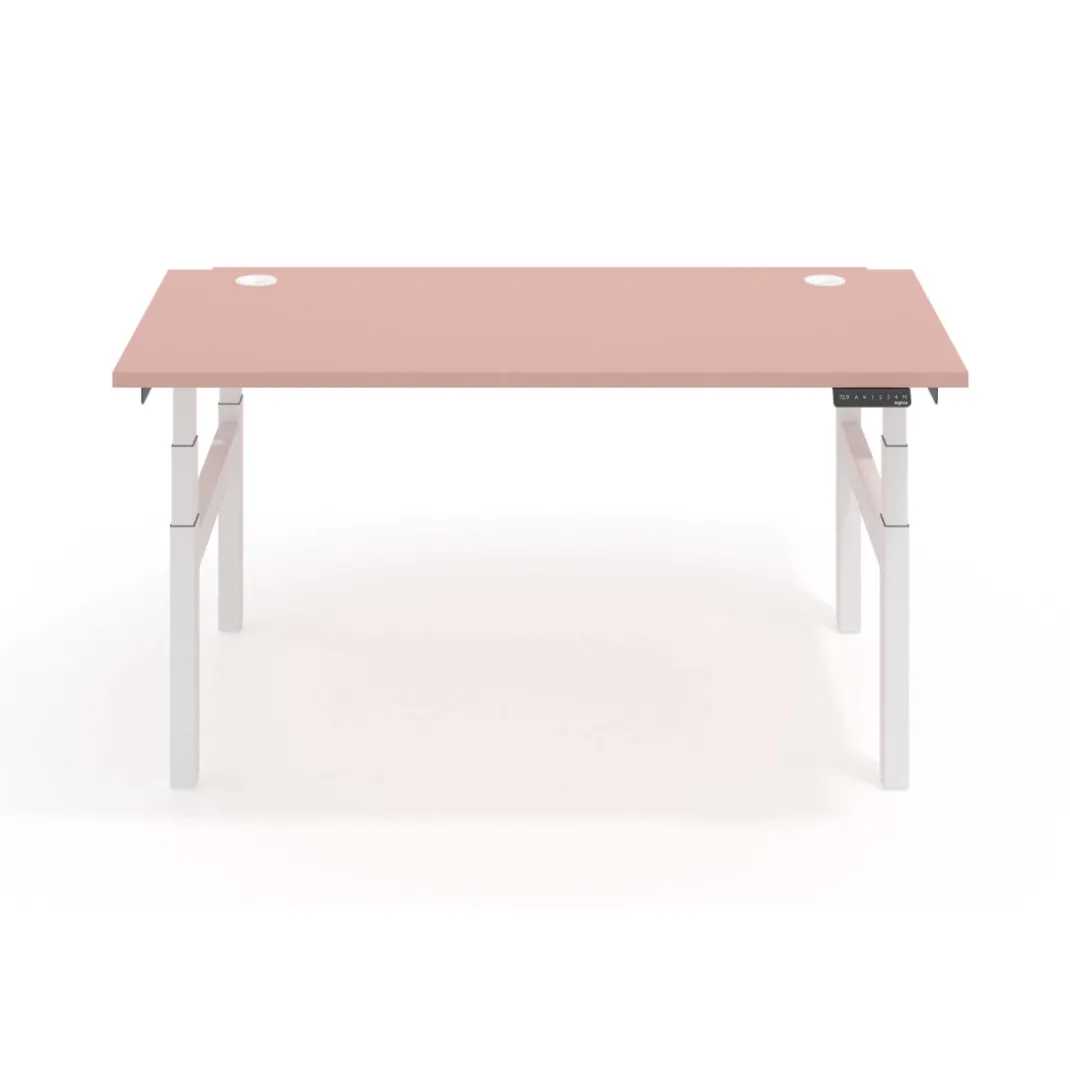 Mesa Multipuesto Elevable eléctrica Erghos Smart Pro estructura blanca canto recto