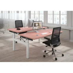 Mesa Multipuesto Elevable eléctrica Erghos Smart Pro estructura blanca canto recto