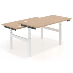 Mesa Multipuesto Elevable eléctrica Erghos Smart Pro estructura blanca canto recto
