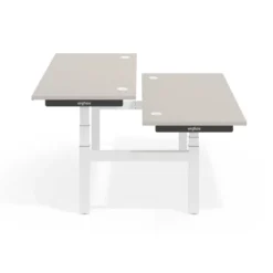 Mesa Multipuesto Elevable eléctrica Erghos Smart Pro estructura blanca canto recto