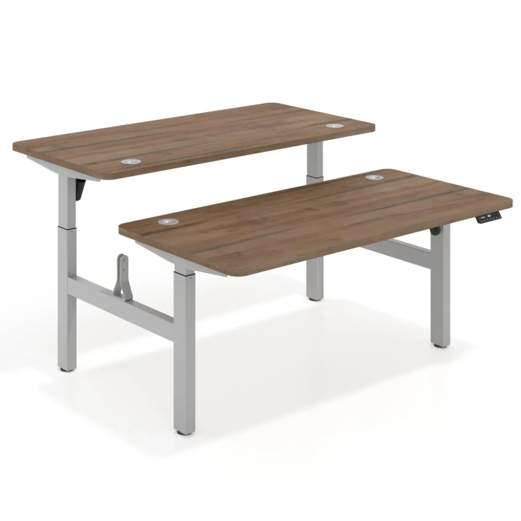 Mesa Multipuesto Elevable eléctrica Erghos Motion estructura aluminio 4 cantos curvos