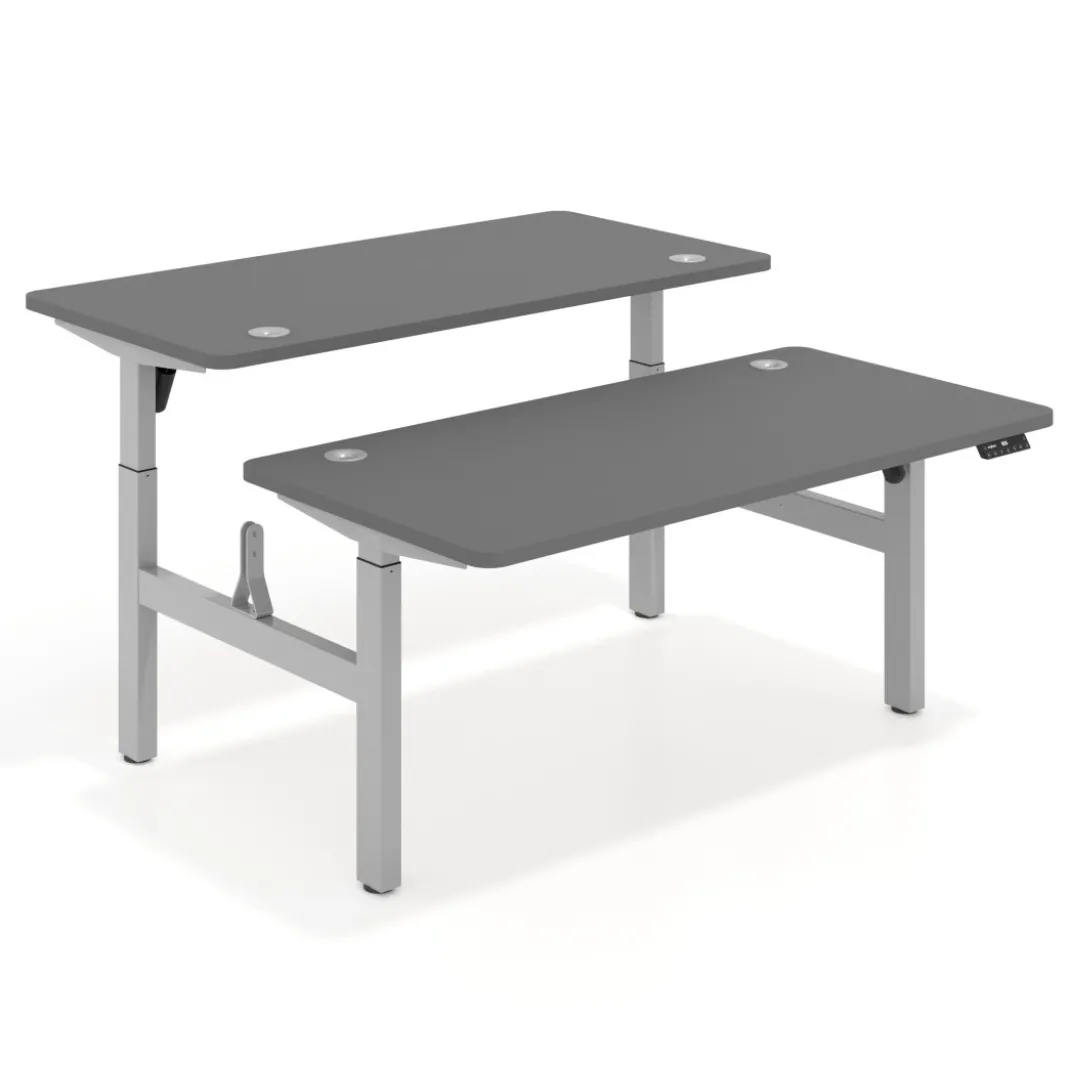 Mesa Multipuesto Elevable eléctrica Erghos Motion estructura aluminio 4 cantos curvos
