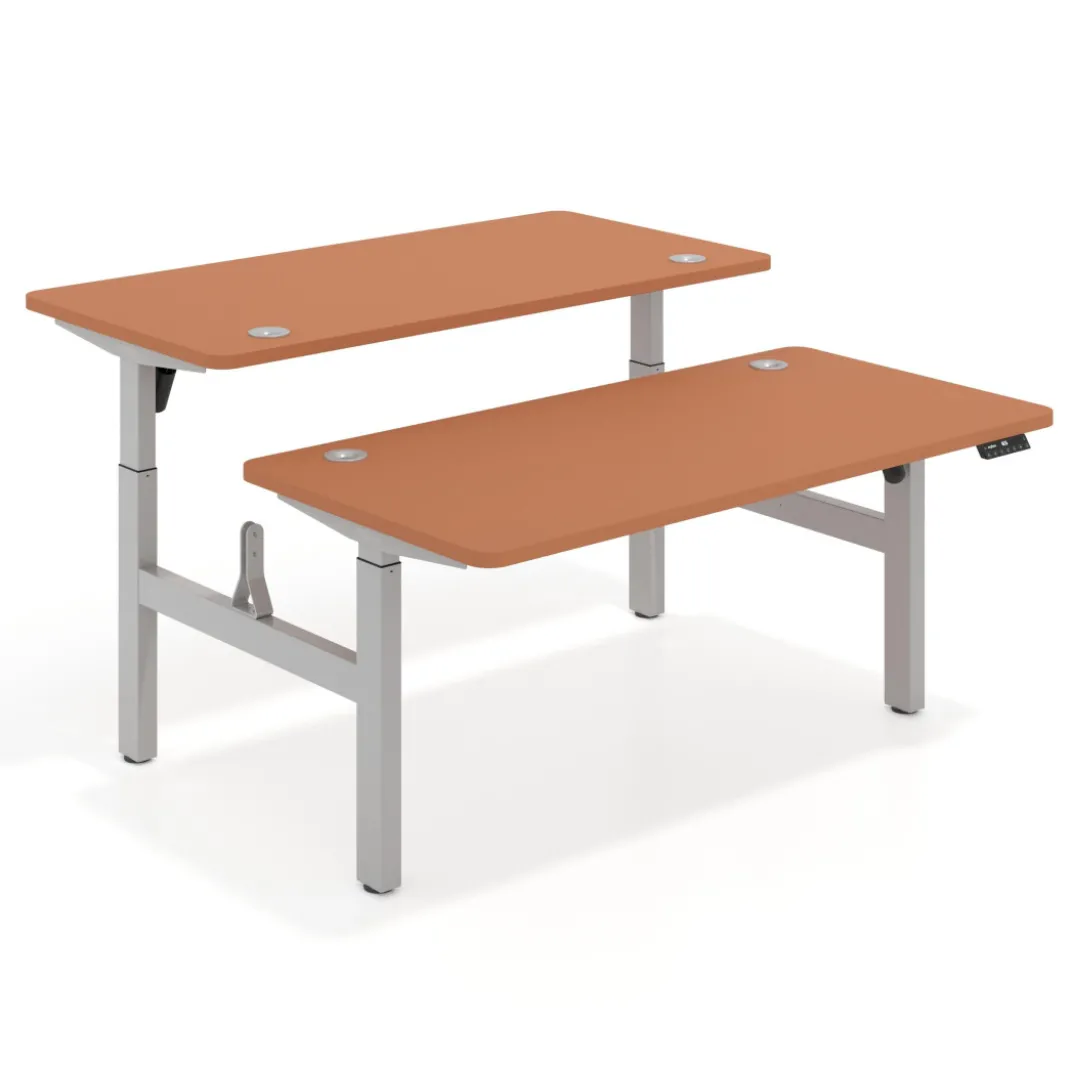 Mesa Multipuesto Elevable eléctrica Erghos Motion estructura aluminio 4 cantos curvos