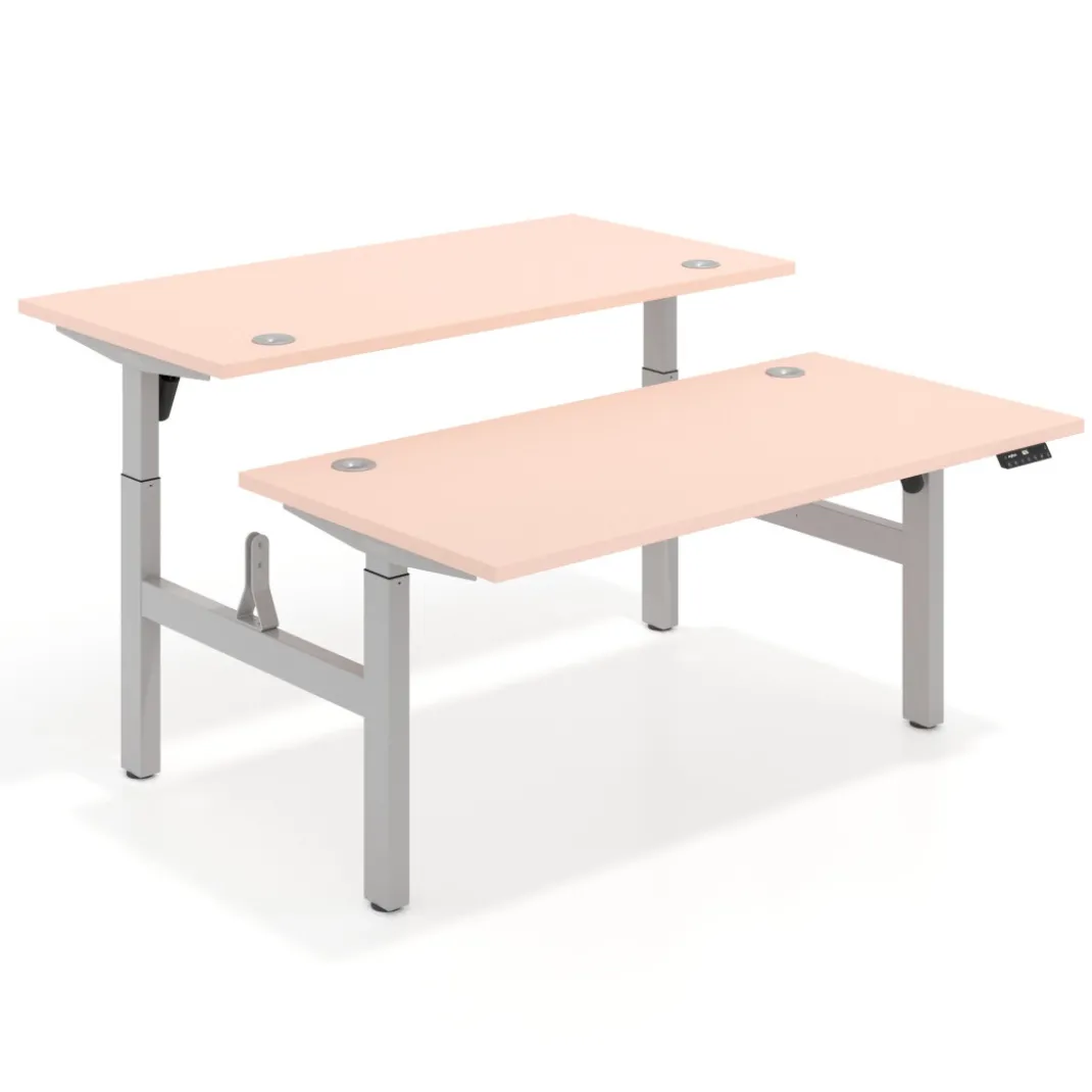 Mesa Multipuesto Elevable eléctrica Erghos Motion estructura aluminio canto recto