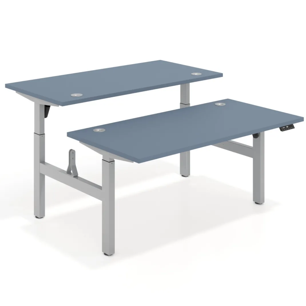 Mesa Multipuesto Elevable eléctrica Erghos Motion estructura aluminio canto recto