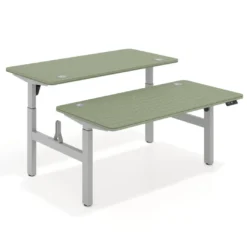 Mesa Multipuesto Elevable eléctrica Erghos Motion estructura aluminio 4 cantos curvos