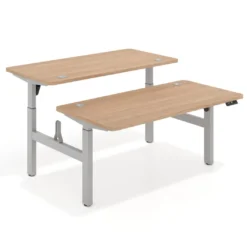 Mesa Multipuesto Elevable eléctrica Erghos Motion estructura aluminio 4 cantos curvos