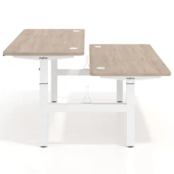 Mesa Multipuesto Elevable eléctrica Erghos Motion estructura blanca 4 cantos curvos