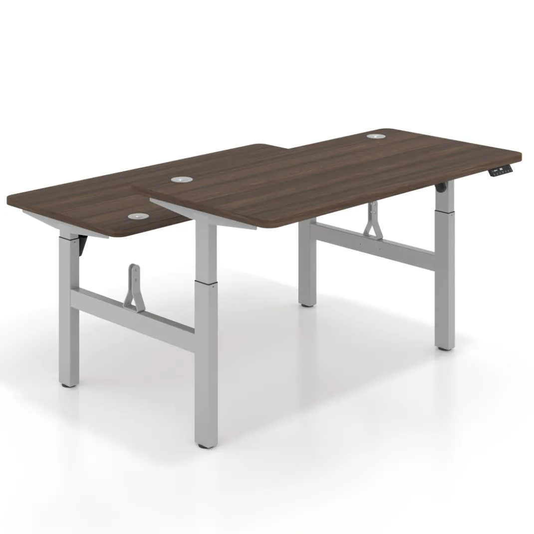 Mesa Multipuesto Elevable eléctrica Erghos Motion estructura aluminio 4 cantos curvos