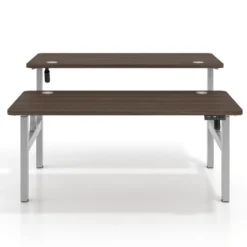 Mesa Multipuesto Elevable eléctrica Erghos Motion estructura aluminio 4 cantos curvos