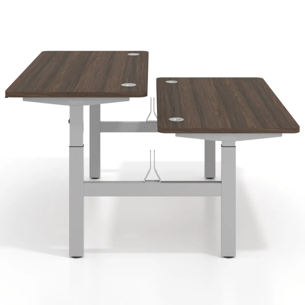 Mesa Multipuesto Elevable eléctrica Erghos Motion estructura aluminio 4 cantos curvos