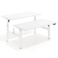 Mesa Multipuesto Elevable eléctrica Erghos Motion estructura blanca canto recto