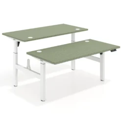 Mesa Multipuesto Elevable eléctrica Erghos Motion estructura blanca canto recto